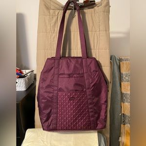LUG Runner North/South Tote Overnight Weekend Travel Bag - Wine/Burgundy/Gray